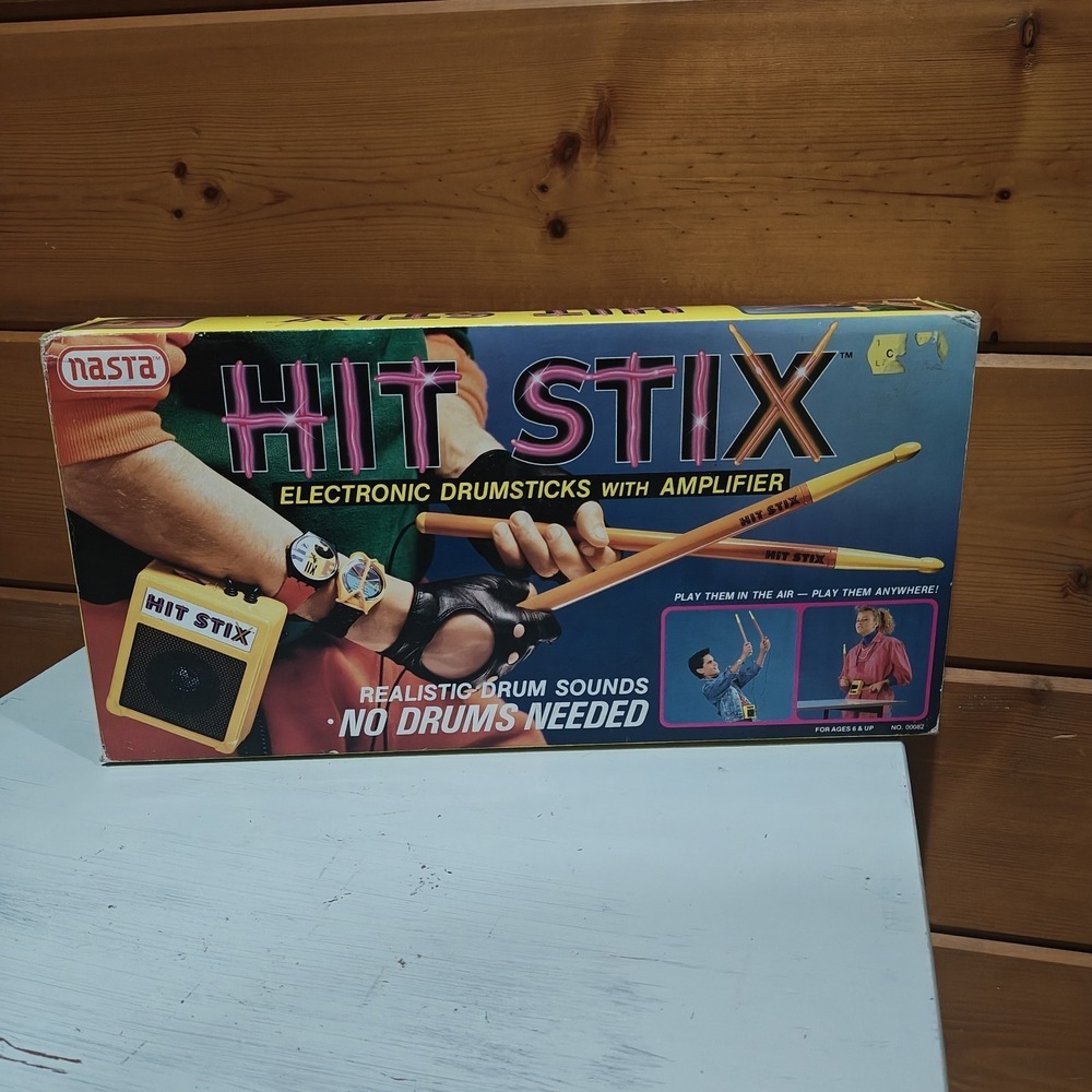 Vintage 1988 Nasta Hit Stix Electronic Drumsticks Amplifier 00082 Tested Work C3